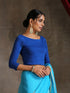 Blouse - Stretchy Deep Blue Knit